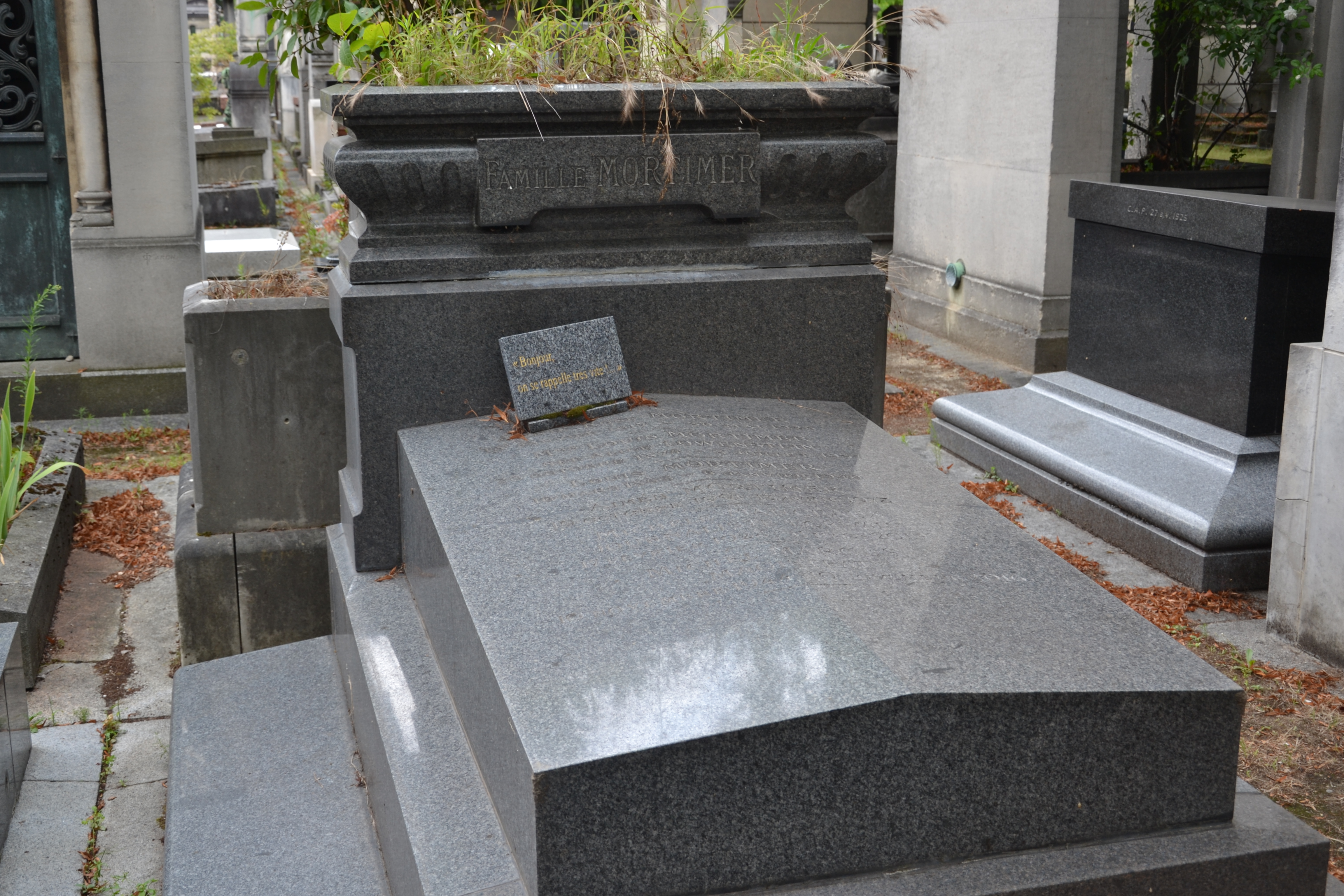 Tombe de Aim&eacute;e Mortimer au cimeti&egrave;re du Montparnasse