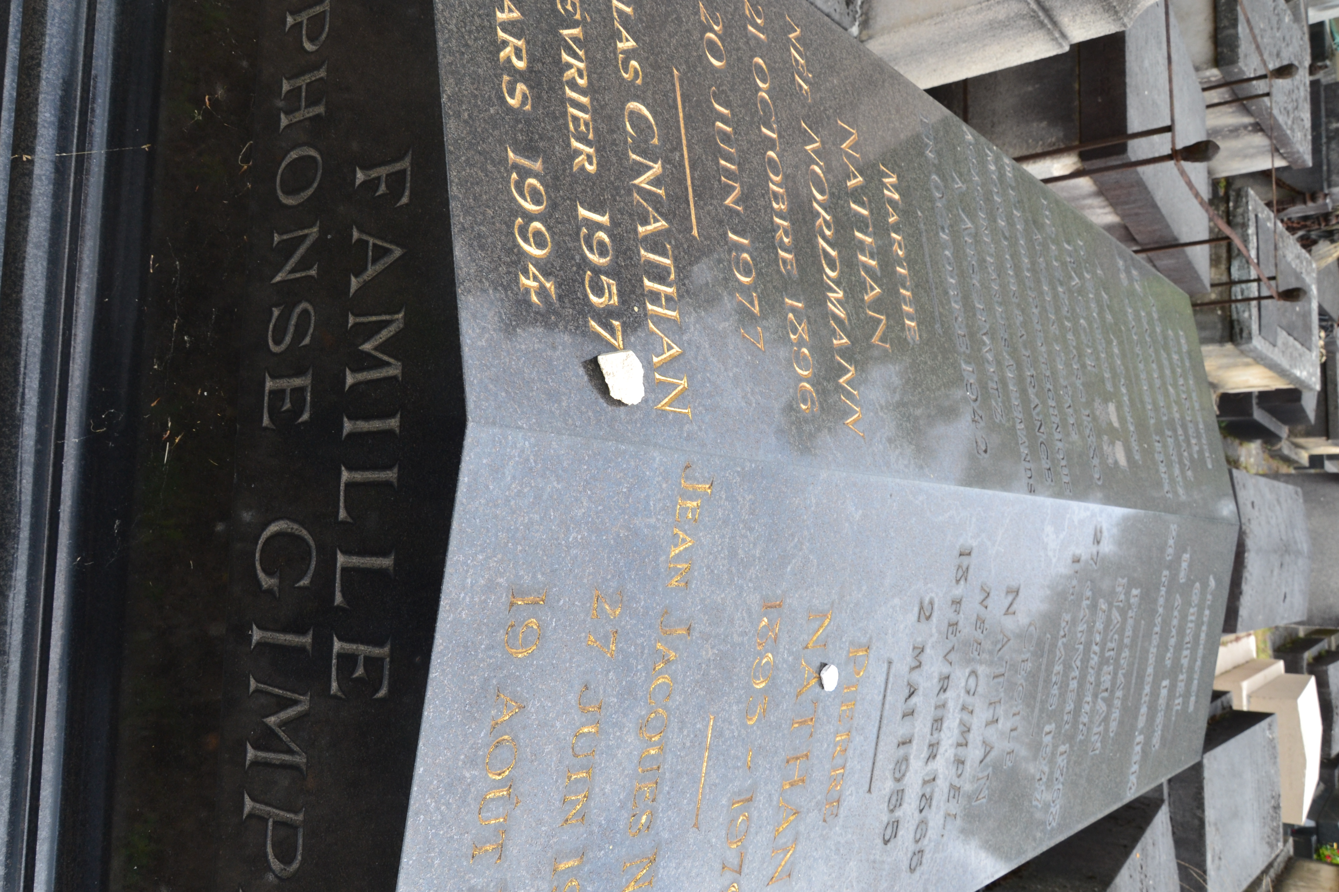 Tombe de Pierre Nathan au cimeti&egrave;re du Montparnasse